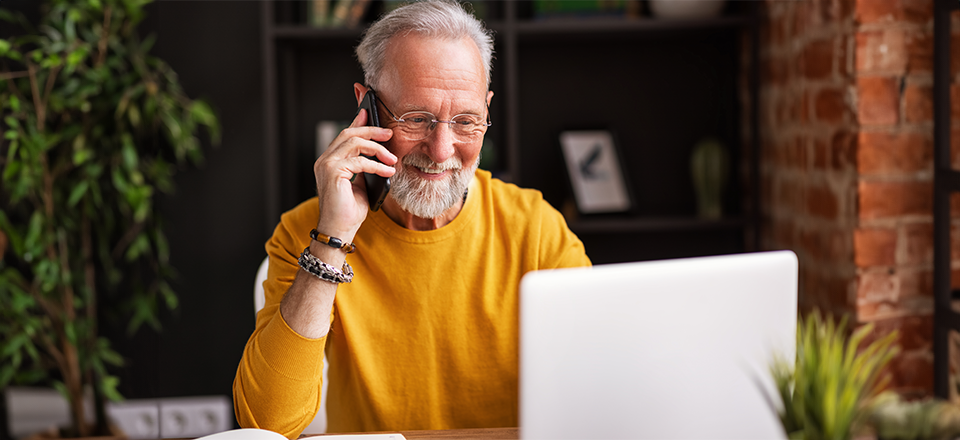 man calling Taz customer support